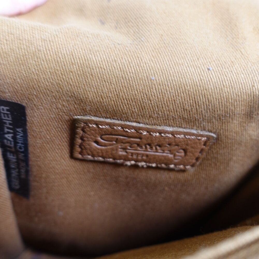Vintage Fossil Crossbody Bag Small Brown Leather Multi Color Beaded Stitching - Picture 7 of 12